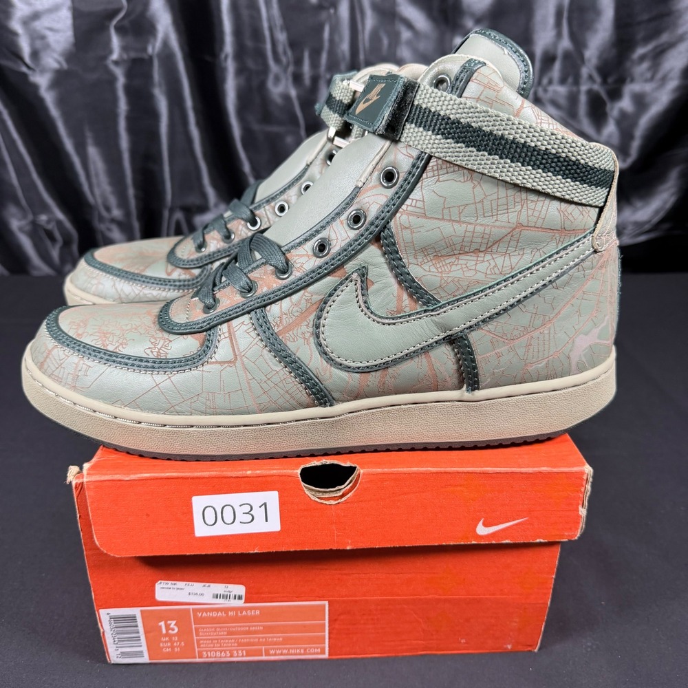Nike Vandal Hi Laser Classic Olive Outdoor Green 310863-331 Mens 13 High Top